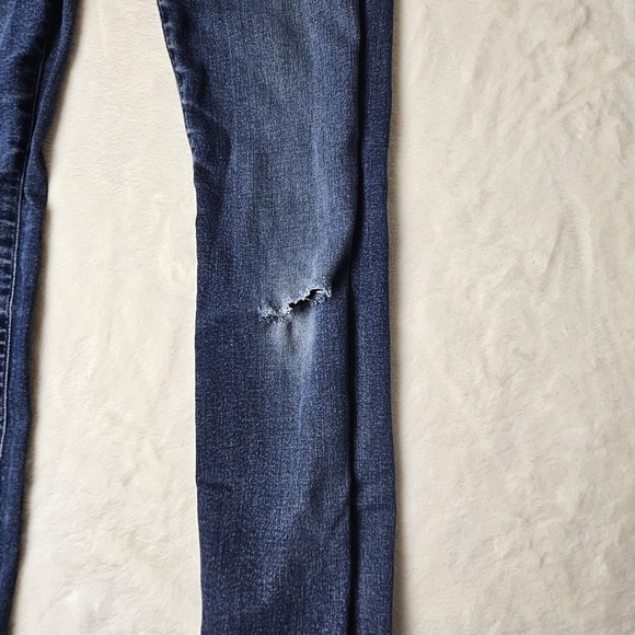 AGOLDE Sophie Jeans 29 Women’s Denim Designer medium dark bluee distressed - Picture 2 of 12